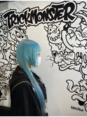 【派手髪】パステルブルーカラー【心斎橋】超ウルフ襟足ロング