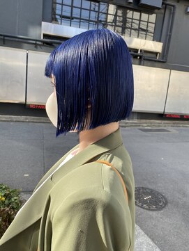 サロンドミルク 原宿(salon de MiLK) ミニボブ/ブルー/ハイトーン/原宿