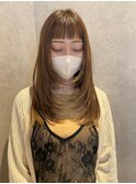 福井 大和田 レイヤーカット ベージュカラー ミディアム