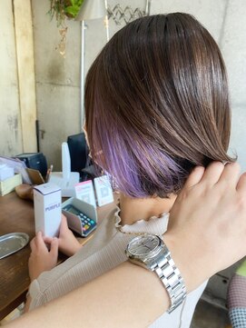 トト 船橋店(toto.) 黒髪/グレーベージュ/レイヤーロング/前髪パーマ[西船橋/津田沼]