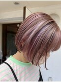 ブリーチでつくるコントラストピンクベージュ 【延山styling】
