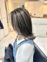 ブレンド 渋谷(BLend)&nbsp;ハイライトカラーマチルダボブインナーグレージュ前髪