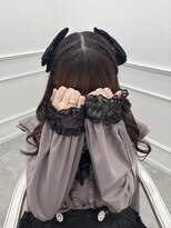 前から見ても可愛い！編みカチュ風ハーフツイン＊新井