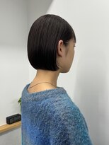 ラフ 新宿(Laff)&nbsp;簡単スタイリング/切りっぱなしボブ/新宿/前下がりボブ/黒髪ボブ