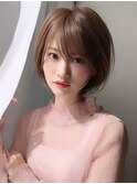 伸ばしかけまるみショートボブ