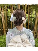 浴衣 シニヨン まとめ髪 アップスタイル 浴衣ヘア 参列ヘア