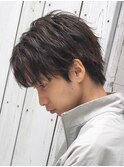 センターパートウルフ/ソフトツイストパーマ