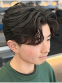 奈良men'フェザーパーマフェザーショート