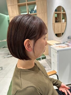 ボタンヘアー 日吉(BoTaN HAIR) 丸みボブ/耳かけボブ/マロンブラウン/コンパクトボブ/日吉