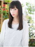 ぱっつん前髪黒髪ストレートレイヤーロングc7志木20代30代40代