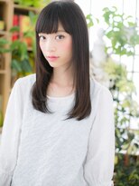 カバーヘア ブリス 志木南口駅前店(COVER HAIR bliss)&nbsp;ぱっつん前髪黒髪ストレートレイヤーロングc7志木20代30代40代