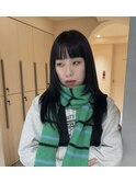 hyuga/ロングヘアー/ぱっつん前髪/レイヤーカット