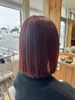 ルシール バイ アリア(Lucir by aria)&nbsp;切りっぱなしボブ×チェリーレッド