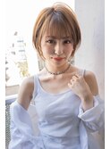 ミディアムヘアデザインカラー暗めカラーフェイスフレーミング