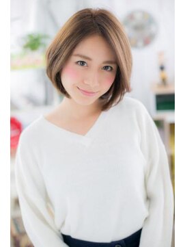 ミック ヘアアンドビューティー 大山店(miq Hair&Beauty) 伸ばしかけにも◎暖色系カラーひし形シルエットロブc1