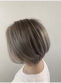 ボブ/カーキグレージュ/大人かわいい/フェザーバング [柏/柏駅]
