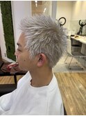 スペインカールフェザーパーマブルーブラックスパイカーショート