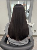 オイルストレート　艶髪　ロング　暗めカラー