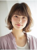 黒髪/クラゲヘアー/オリーブグレー/小顔/ココアベージュ