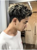 横浜西口スパイキーショートピンパーマツイストパーマフェード◆