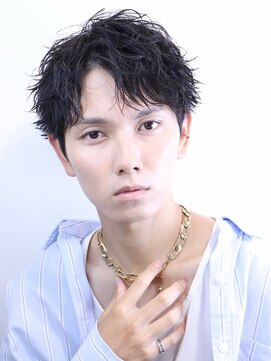 フレイバ 吉祥寺(FLAVA) メンズショート 黒髪 メンズパーマ ツイストスパイラル 吉祥寺