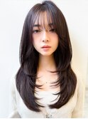 30代40代◎秋の大人レイヤー×暗髪艶カラーショコラブラウン