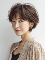 ハーツ(Heart's)&nbsp;40代50代60代/脱白髪染め白髪ぼかしハイライトショートボブ