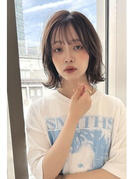 くびれヘア20代30代40代外ハネデジタルパーマハイライトカラー