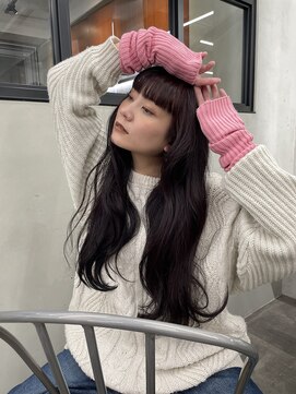 ニコ トウキョウ 渋谷(nico TOKYO) ダブルカラーチェリーレッドピンクブラウン韓国レイヤーロング