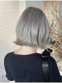 ボブウルフハッシュカットショートハイトーンホワイトベージュ