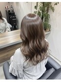 透明感ブラウンのゆるウェーブ