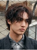 原宿メンズパーマツイストスパイラルパーマッシュウルフカット