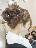 お花カールアップアレンジ【ヘアメイク　袴着付け/立川南/立川】