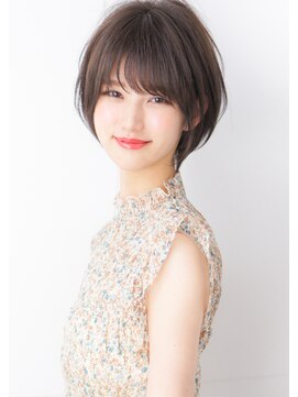 ルエ(rue) 30代・40代大人可愛い小顔ワンサイドショートボブ丸み前下がり