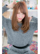 ミック 日暮里店(miq)&nbsp;目力UP斜めバングオレンジカラー小顔ストレートc1