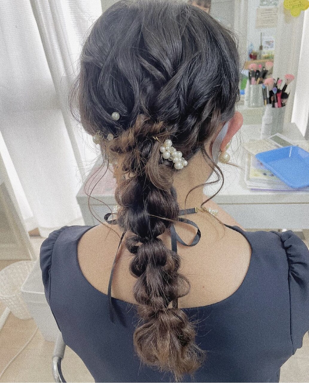 nagomi渋谷店の結婚式列席ヘアセットスタイル