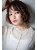 カバーヘア ブリス 北浦和(COVER HAIR bliss)&nbsp;ベビーピンクハイライトひし形ショートボブv北浦和20代30代40代