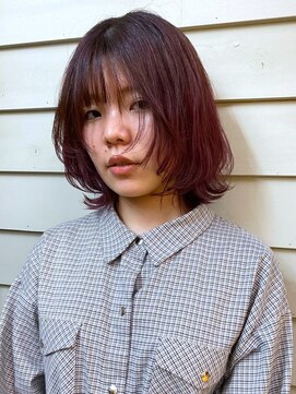 オッジ 西新店(Oggi) バイオレットカラー フェイスレイヤー ウルフボブ