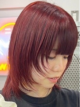 ウィコ 新宿(WICO) チェリーレッドウルフ[新宿駅/デザインカラー/レイヤーカット]