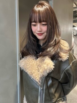 フェブ(fev) 【Fev_kaede】ブリーチなしmaron beige×layer cut