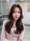 メルティカラー似合わせカットフェミニンロング韓国レイヤー
