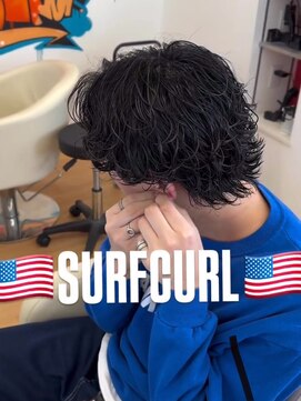 ビカム 名駅(become) 【黒髪サーフカールパーマ】メンズセンターパートウルフ名古屋