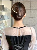 【hinari】シニヨン/結婚式ヘア/ヘアアレンジ/金箔