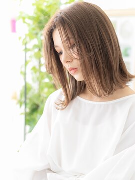 カバーヘア ブリス 上尾西口店(COVER HAIR bliss) かきあげバングハイライト小顔くびレイヤーh4上尾20代30代40代