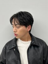 ネイロ 北千住(NeiRo) メンズハイライトフェザーパーマラウンドマッシュセンターパート