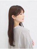 ロングレイヤー暗めカラーデザインカラーナチュラルブラウン
