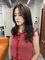 ニコ トウキョウ 渋谷(nico TOKYO)&nbsp;ダブルカラーチェリーレッドピンクブラウン韓国レイヤーロング