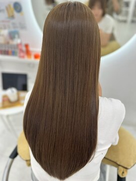 カラーハイライトハッシュカットレイヤーカットボブ髪質改善