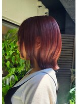 スクエアウーノ 博多(SQUARE*UNO HAKATA) レイヤーボブ×艶暖色水素カラーで軽やかな印象に