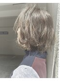 【Marl外国人風カラー】マットアッシュのショートボブ